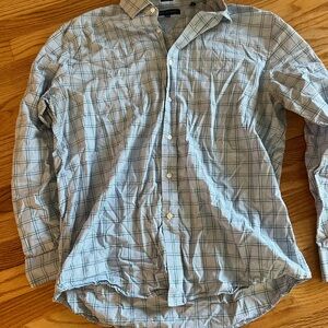 Tommy Hilfiger Light Blue and Green Checkered Shirt